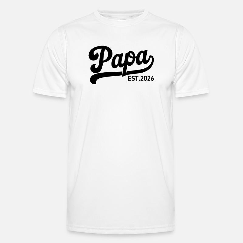 Papa EST 2026 Script Logo - Men's Functional T-Shirt - white