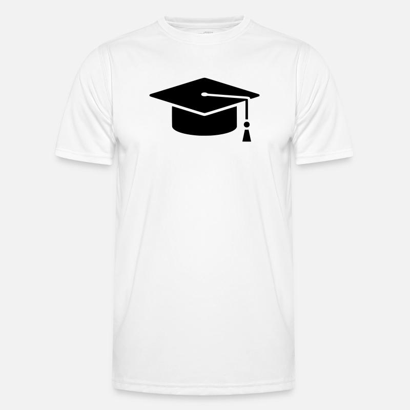 Graduation Cap Absolvent Logo - Männer Funktions-T-Shirt - Weiß