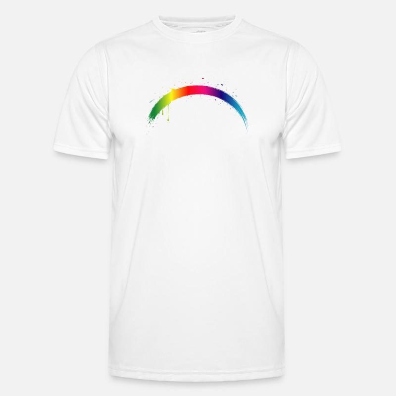 Rainbow Arc Gradient Splash Art - Men's Functional T-Shirt - white