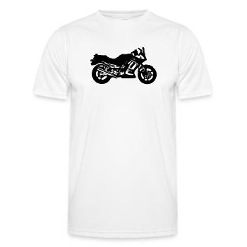 Motorrad , Ninja , Japan , Rennmaschine , (25) - Männer Funktions-T-Shirt - Weiß - Vorne - AI Model Male 178 dark (178cm)