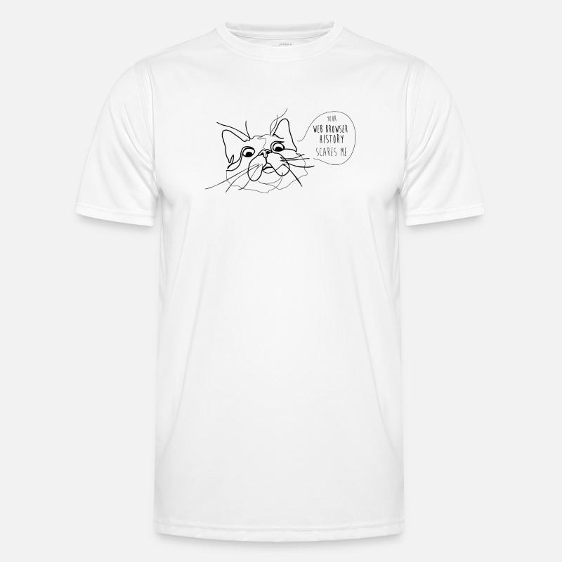 Cat Meme - Scary Web Browser History - Men's Functional T-Shirt - white