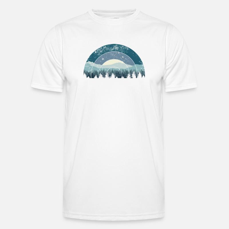 Blue Arc Forest Landschaft Männer Funktions-T-Shirt