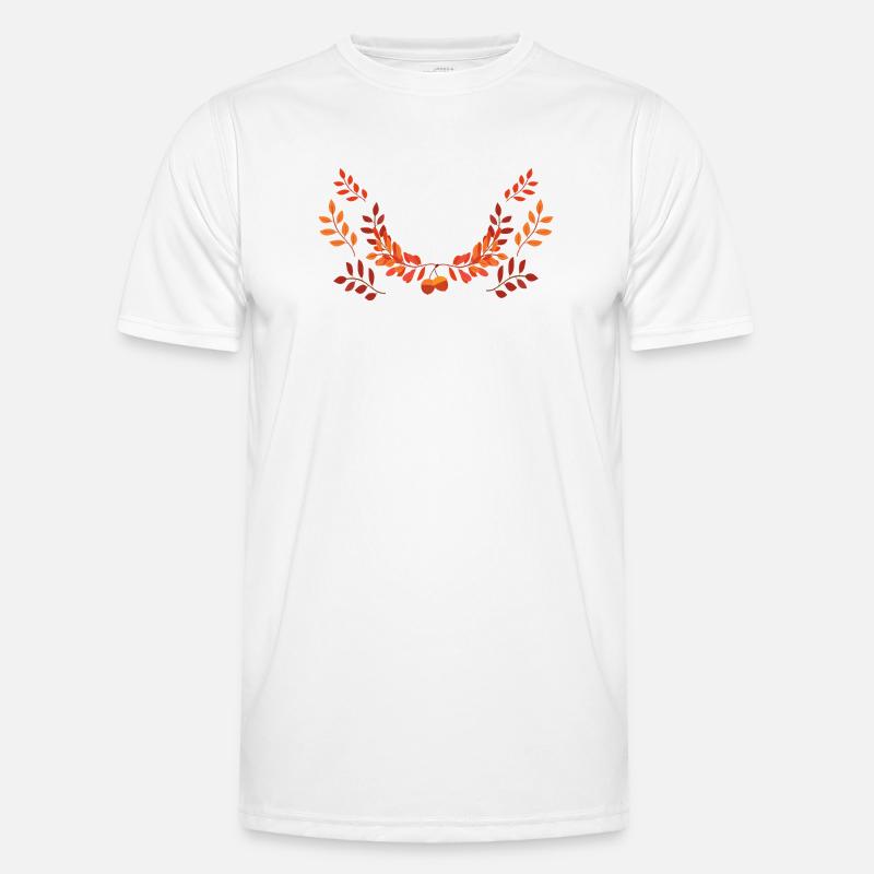 Couleurs du feu de la couronne de feuilles d’automne T-shirt sport Homme