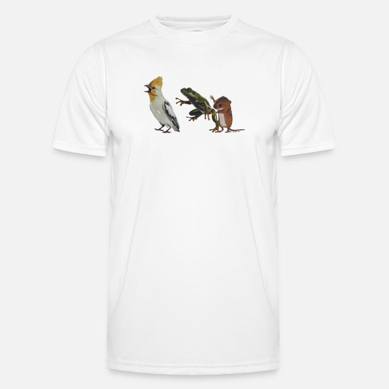 Die Polonaise oder Vogel, Frosch und Maus - Männer Funktions-T-Shirt - Weiß