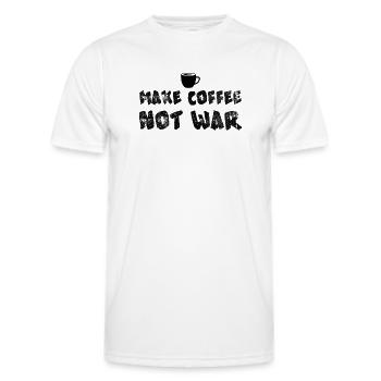 Make Coffee Not War Funny Coffee Design - Men's Functional T-Shirt - white - Front - AI Model Male 178 dark (178cm)
