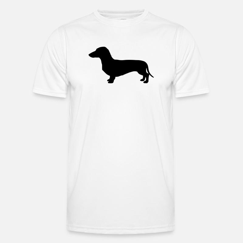 Dackel Teckel Silhouette Männer Funktions-T-Shirt