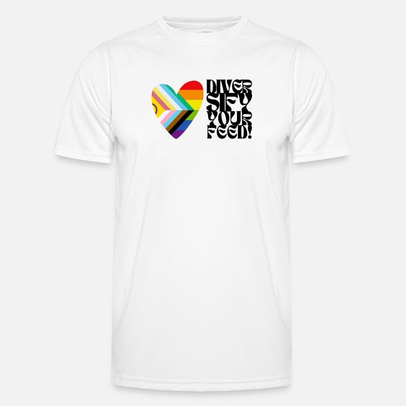 🌈♿ Diversify Your Feed –Progress Pride&Disability - Männer Funktions-T-Shirt - Weiß
