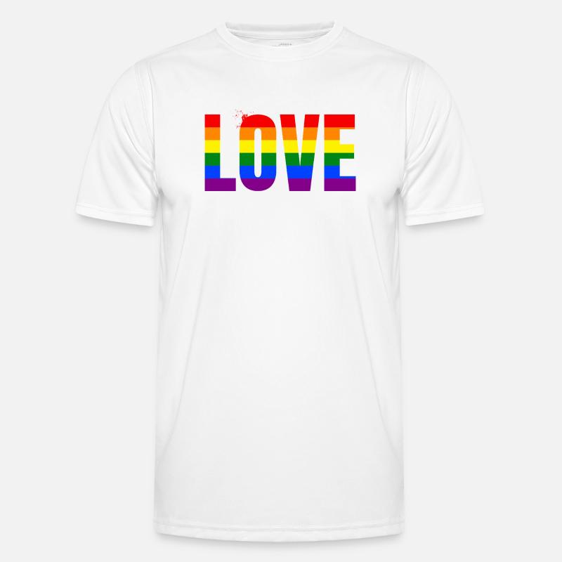 LOVE Rainbow Statement – Bold Equality Message Männer Funktions-T-Shirt