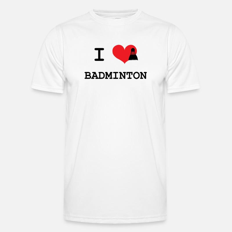 Ich liebe Badminton Männer Funktions-T-Shirt
