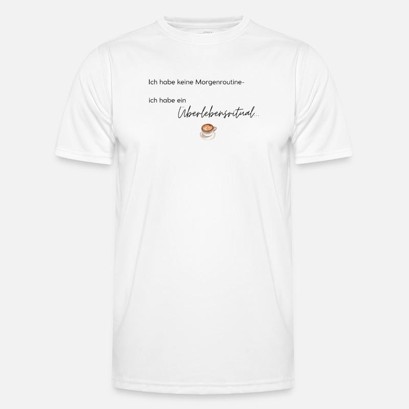 LIEBEVOLL Morgenroutine Kaffee Männer Funktions-T-Shirt