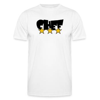 Chef Étoilé : Design 3 Étoiles Gastronomie - T-shirt sport Homme - blanc - Devant - AI Model Male 178 dark (178cm)