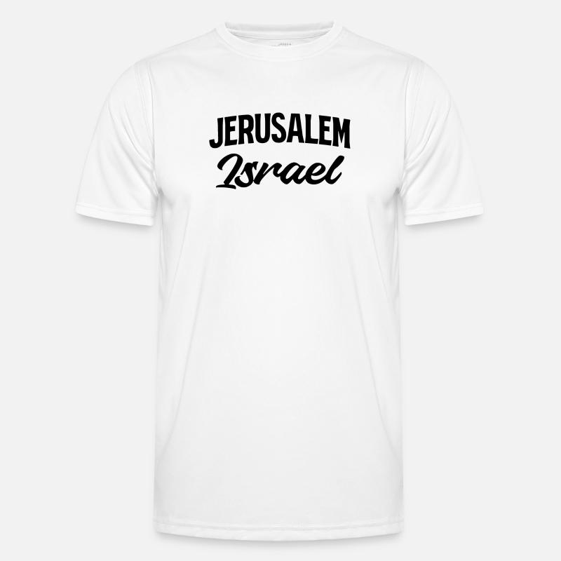 Israel Script Glitter Männer Funktions-T-Shirt