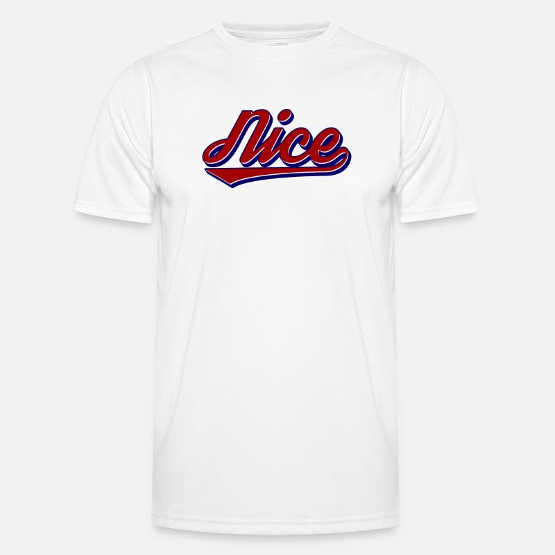 Nice Script Retro Logo Stil - Männer Funktions-T-Shirt - Weiß