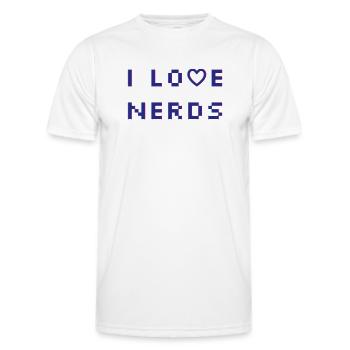 J’adore les nerds - T-shirt sport Homme - blanc - Devant - AI Model Male 178 dark (178cm)