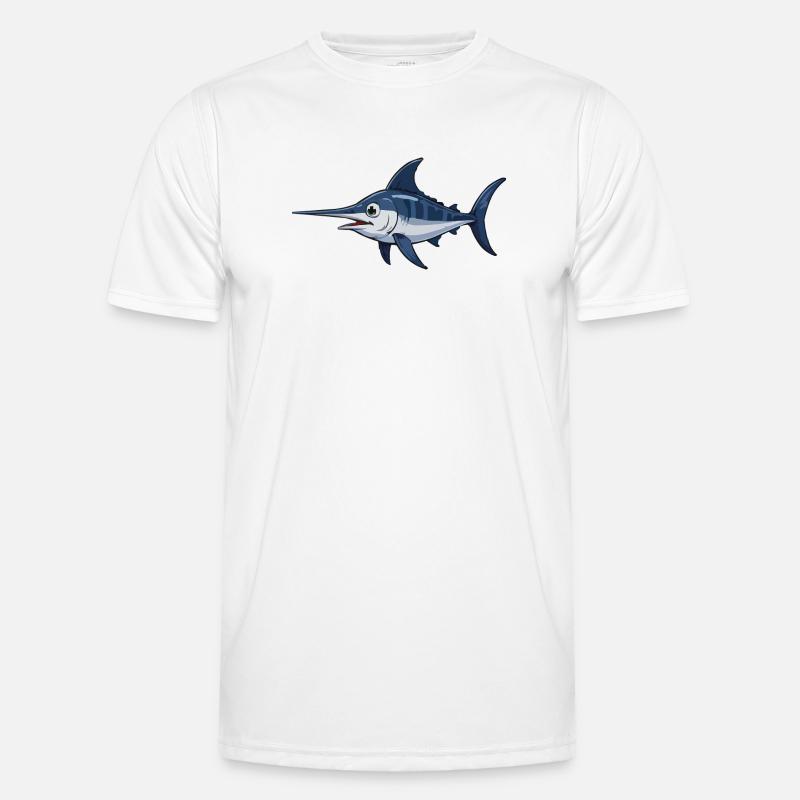 Marlin in Blue – Vector - Men's Functional T-Shirt - white
