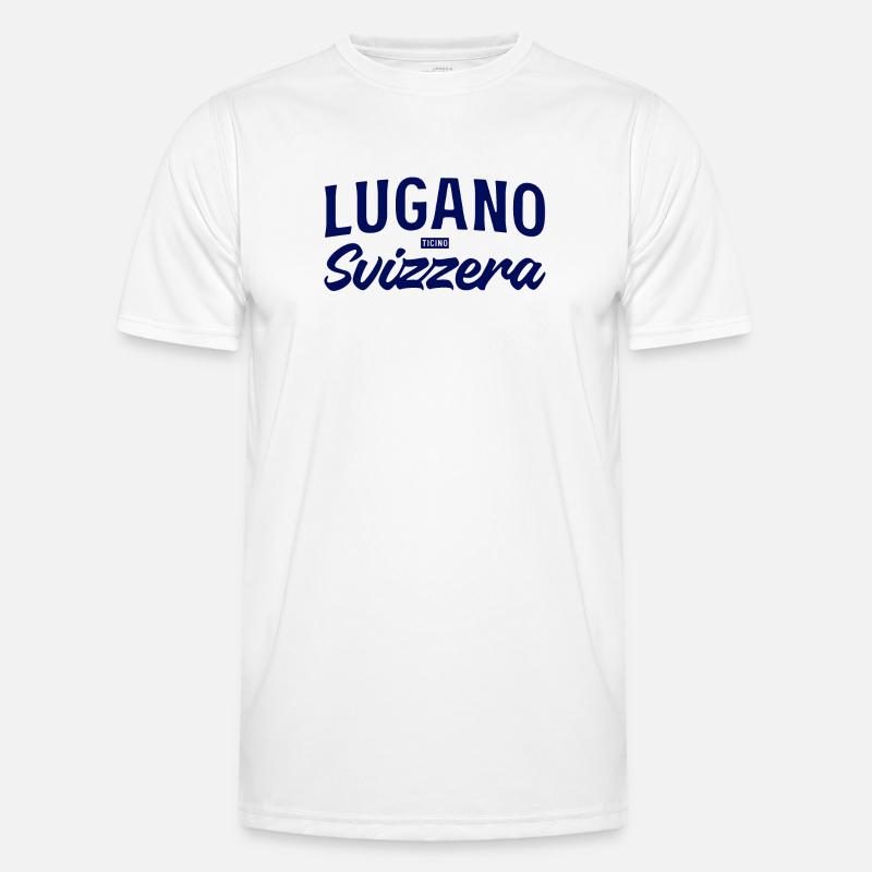 Lugano Svizzera Script Design Männer Funktions-T-Shirt