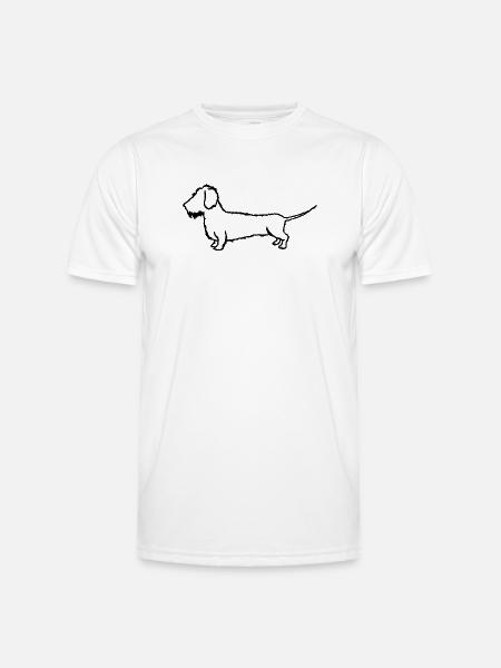 Dackel Rauhaardeckel Hundehalter - Männer Funktions-T-Shirt - Weiß