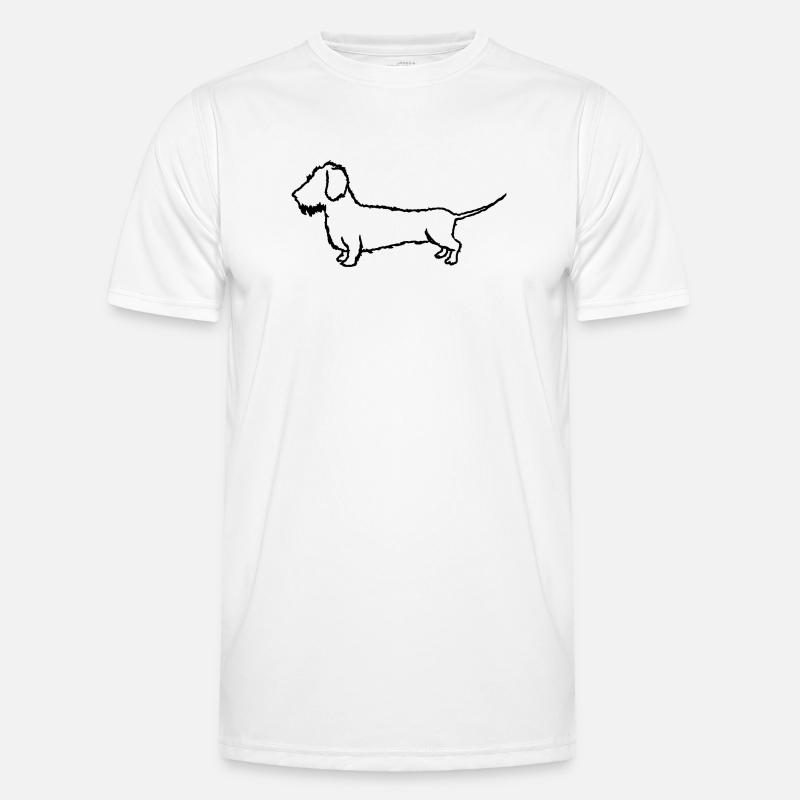Dackel Rauhaardeckel Hundehalter - Männer Funktions-T-Shirt - Weiß