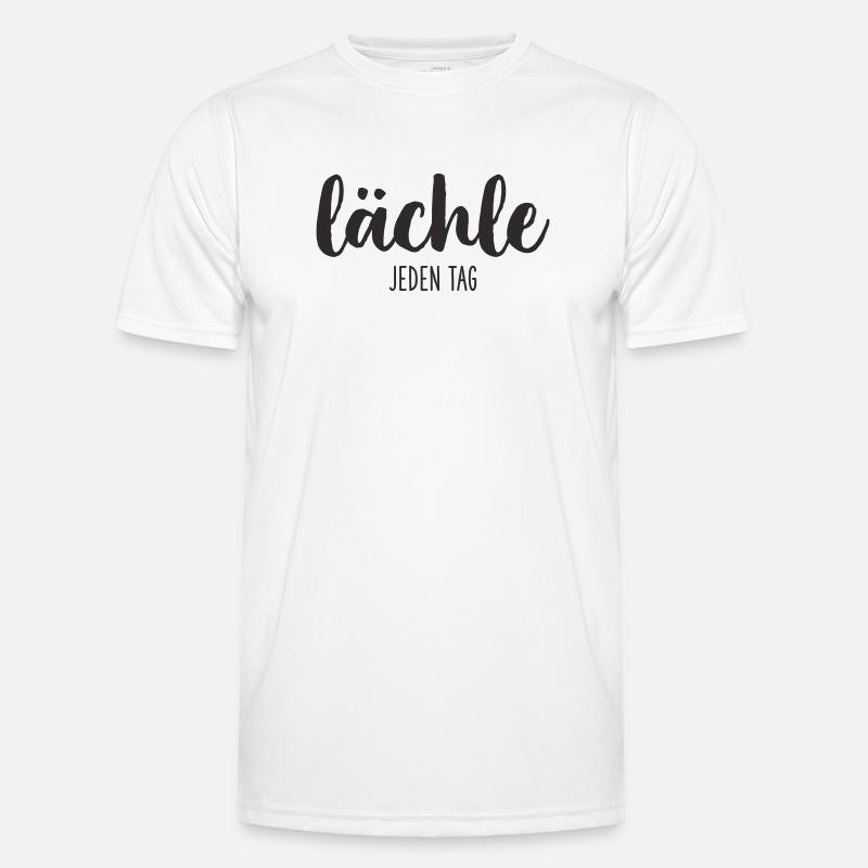Lächle jeden Tag – Positives Motivations-Textdesig - Männer Funktions-T-Shirt - Weiß