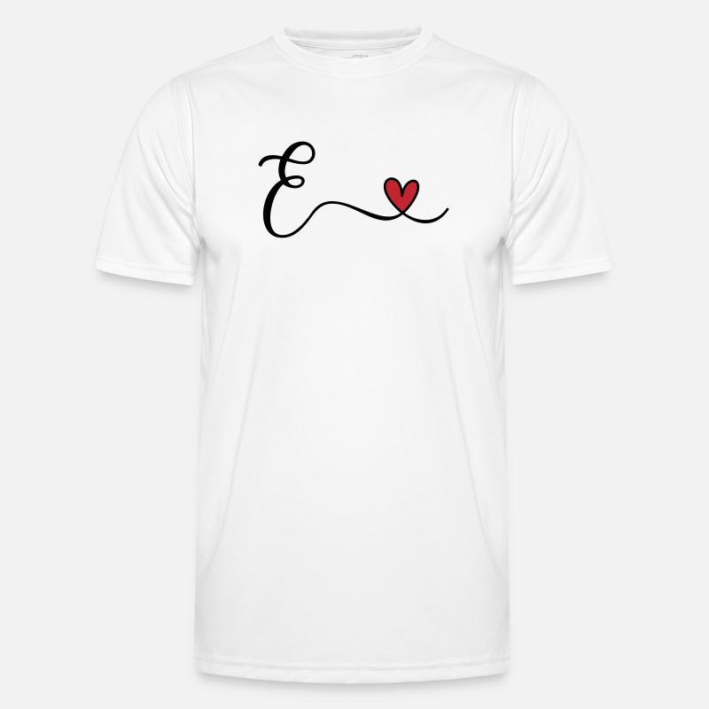 Buchstabe E Monogramm - Männer Funktions-T-Shirt - Weiß