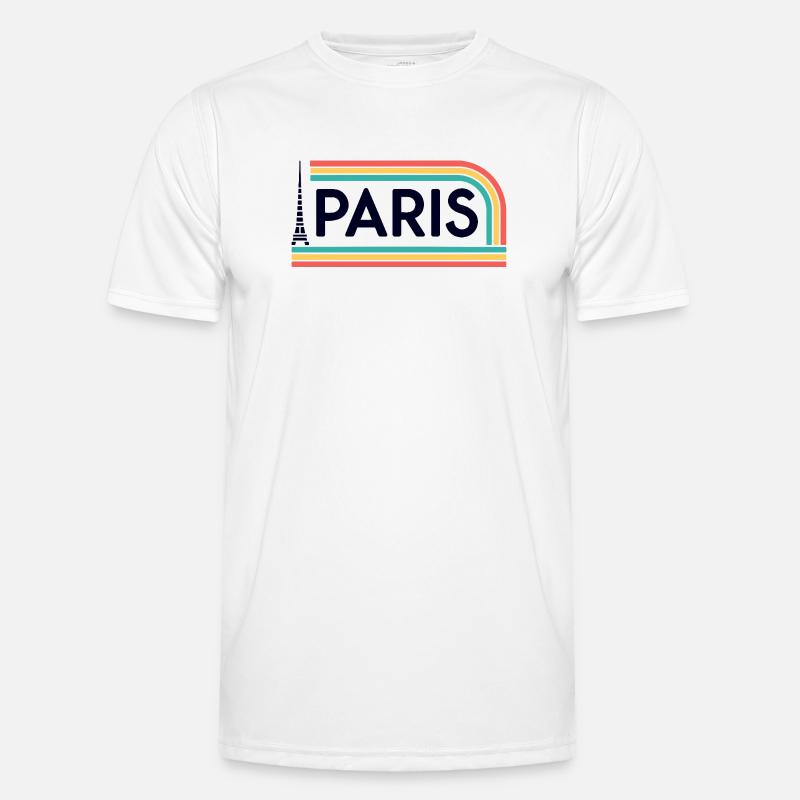 Paris Rainbow Retro Männer Funktions-T-Shirt