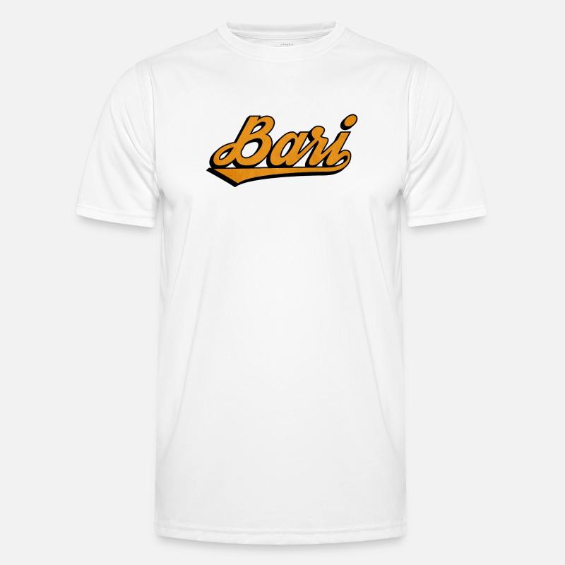 Bari Script: Orange Retro Logo - Men's Functional T-Shirt - white