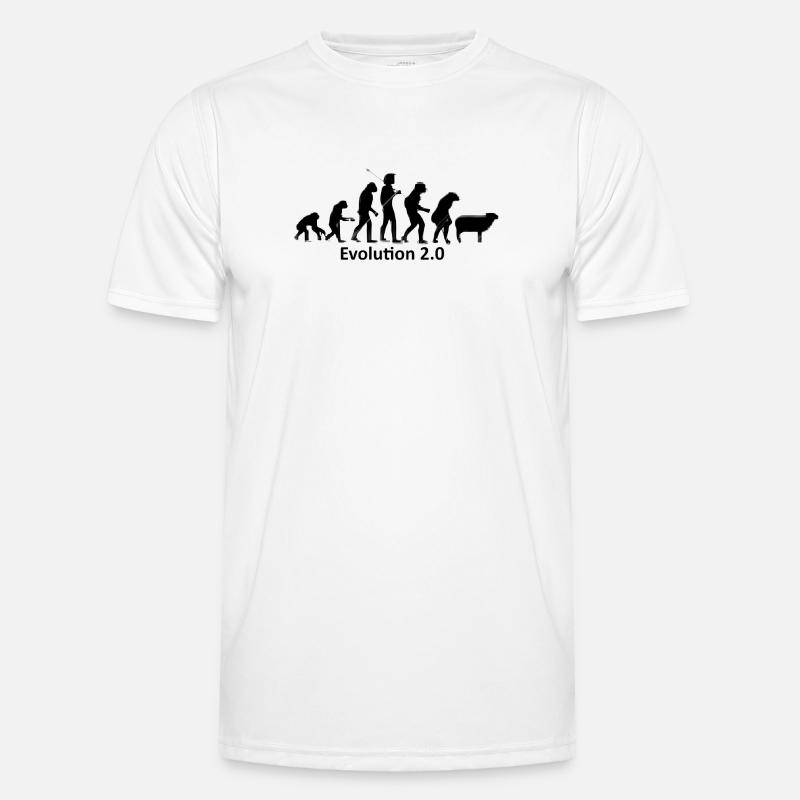 Human evolution in silhouette - Men's Functional T-Shirt - white