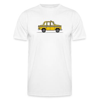 Taxi jaune - T-shirt sport Homme - blanc - Devant - AI Model Male 178 dark (178cm)