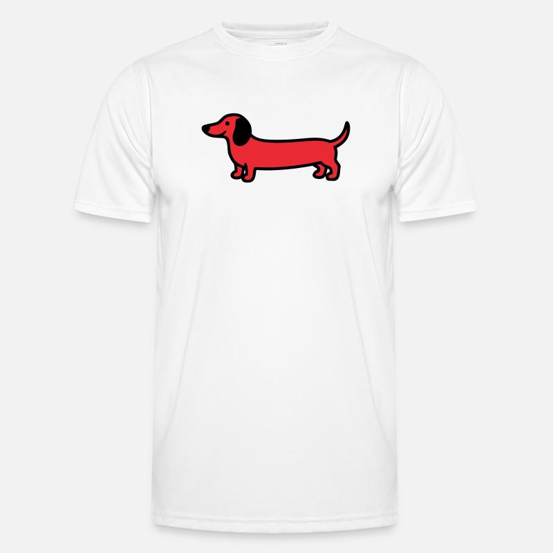 Jagdhund Dackel Profil Vektor - Männer Funktions-T-Shirt - Weiß