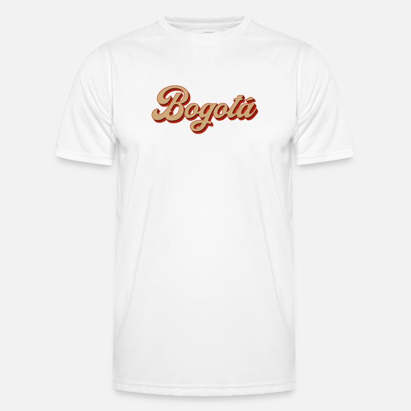 Bogotá Retro Script Schriftzug Männer Funktions-T-Shirt