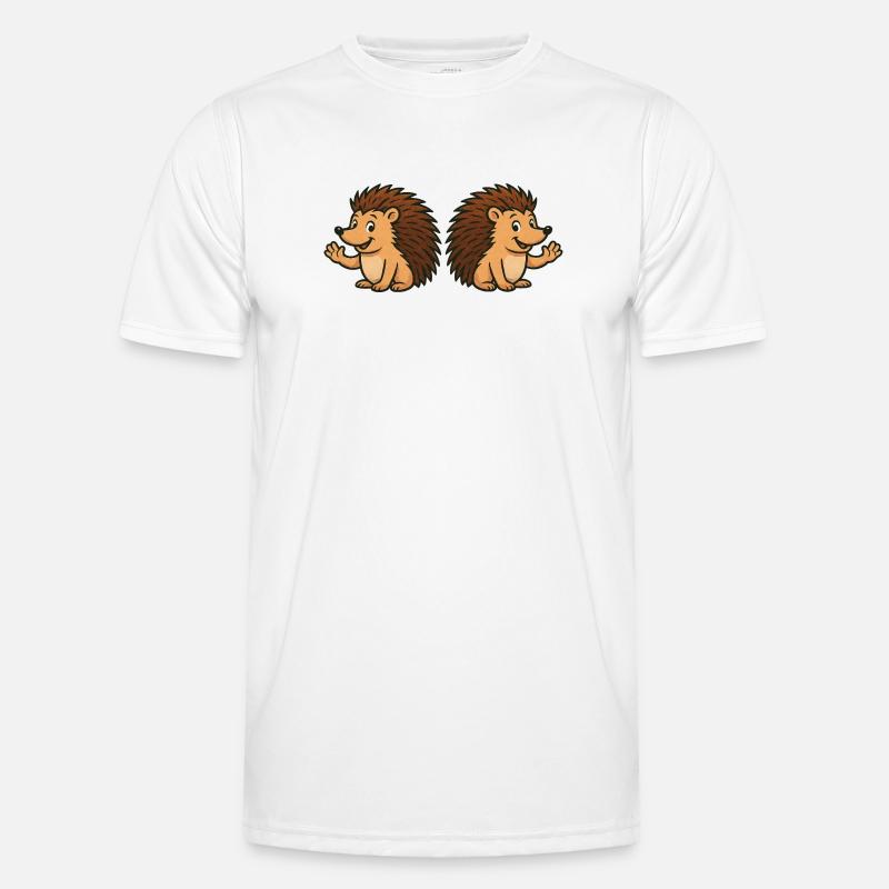 Niedliche Igel  Comic - Männer Funktions-T-Shirt - Weiß