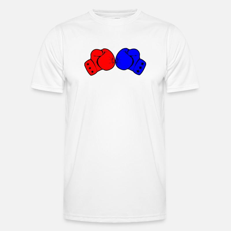 Deux gants de boxe rouge et bleu T-shirt sport Homme