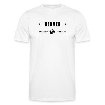 Denver, Colorado, coordonnées : planète Terre - T-shirt sport Homme - blanc - Devant - AI Model Male 178 dark (178cm)
