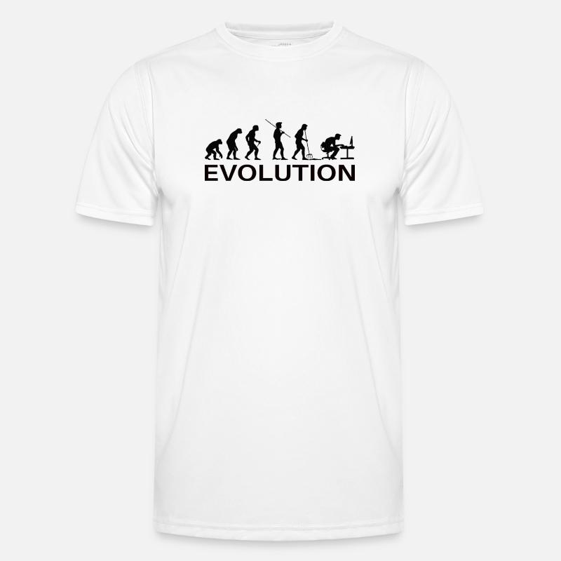 Evolution Gamer | Computer Freak Nerd PC - Männer Funktions-T-Shirt - Weiß