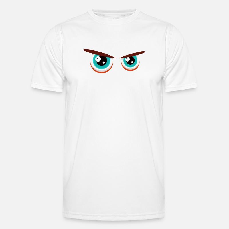 Intensive Blickblicke mit angespannter Mimik - Männer Funktions-T-Shirt - Weiß
