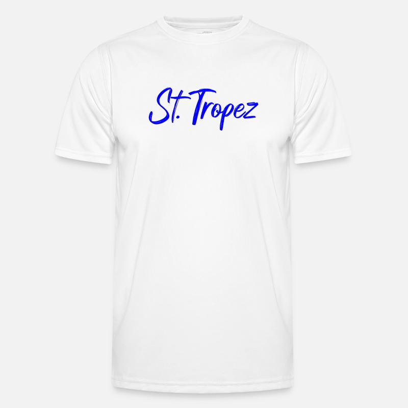 St Tropez Küstenflair Blau Script - Männer Funktions-T-Shirt - Weiß