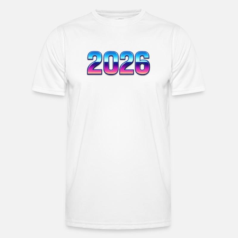 Neon 2026 Gradient Design - Men's Functional T-Shirt - white