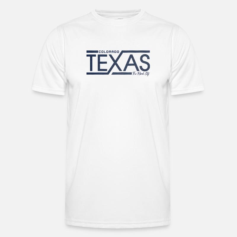 Texas Stripes Retro State Panel - Männer Funktions-T-Shirt - Weiß