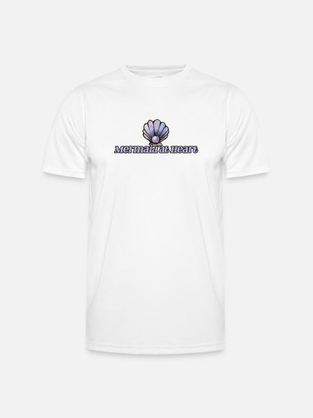Mermaid at Heart Shell Emblem - Men's Functional T-Shirt - white