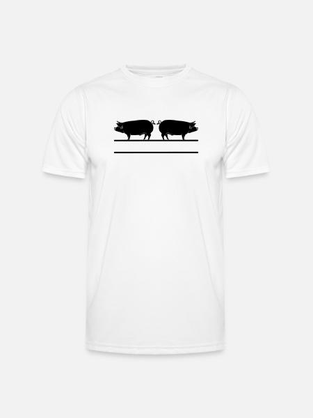 Text bar transparent pigs logo - Men's Functional T-Shirt - white