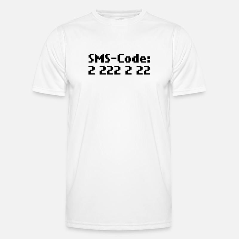 sms-code 2 222 2 22 - Männer Funktions-T-Shirt - Weiß