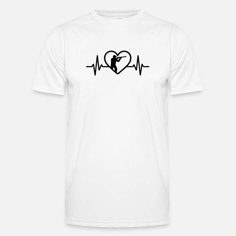 Herz Jäger – Leidenschaft Jagd Männer Funktions-T-Shirt