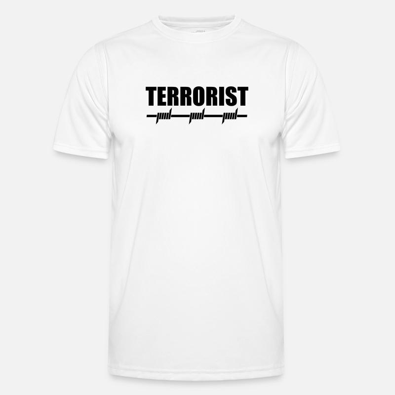 Terrorist | Terror | Stacheldraht Men's Functional T-Shirt