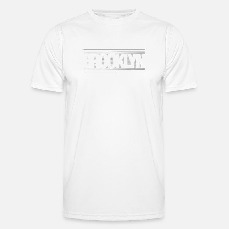 Winde der Skyline von Brooklyn Silhouette - Männer Funktions-T-Shirt - Weiß