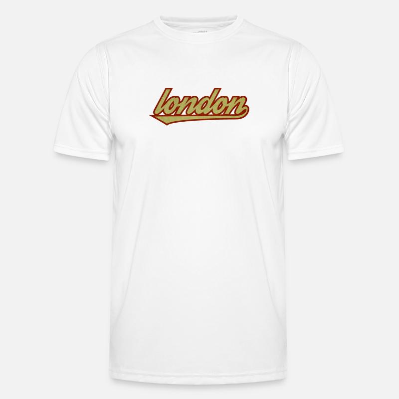 London Retro Script Logo - Männer Funktions-T-Shirt - Weiß