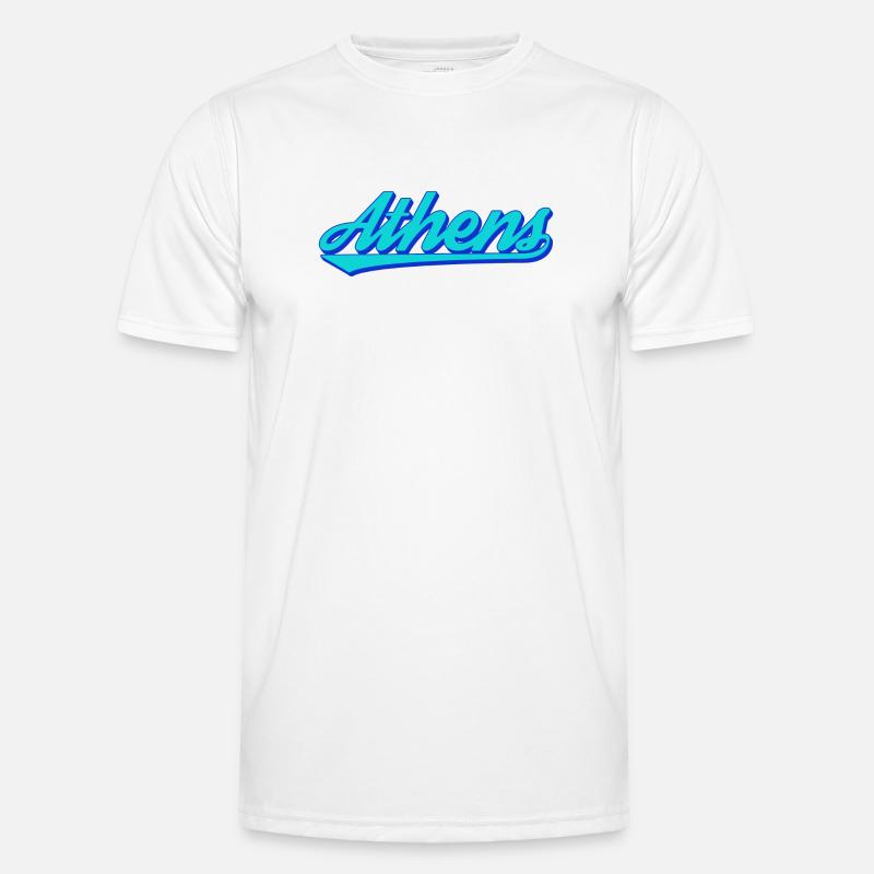 Athens Retro Script Männer Funktions-T-Shirt