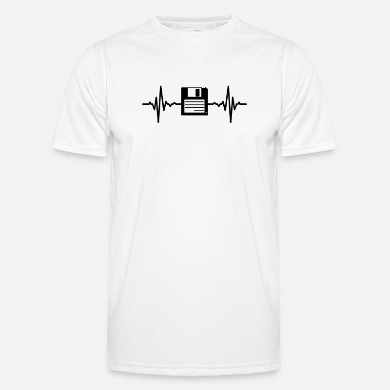Floppy Disk Heart Line Men's Functional T-Shirt
