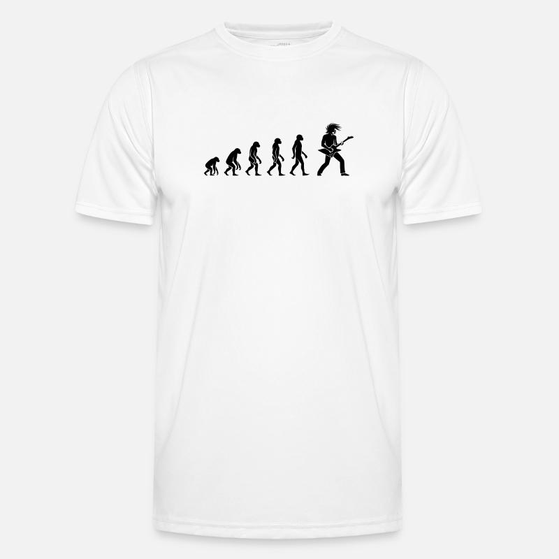 Evolution Rock 'n' Roll Guitarist Design - Men's Functional T-Shirt - white