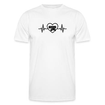 Game Console Gamer Heart - Men's Functional T-Shirt - white - Front - AI Model Male 178 dark (178cm)
