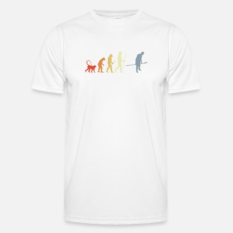 Bäcker Evolution Retro Look - Männer Funktions-T-Shirt - Weiß